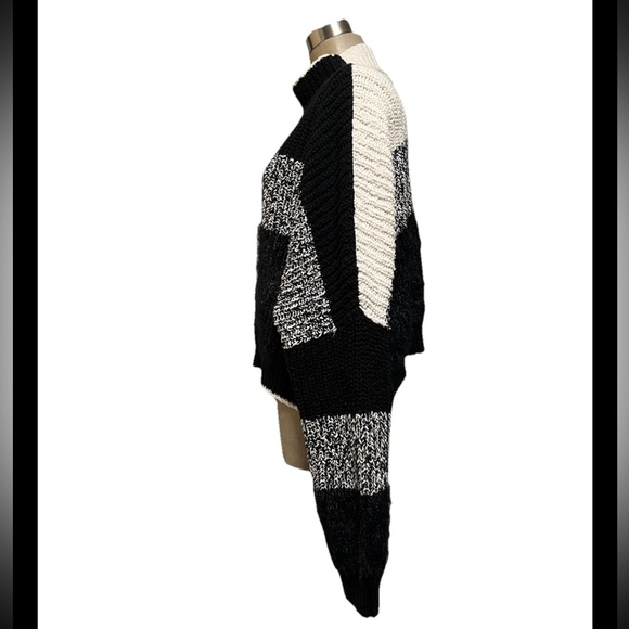 Free people XL top sweater black and white turtleneck - Picture 10 of 13